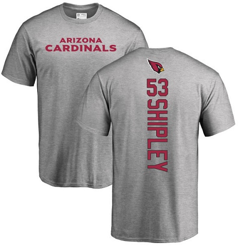 Arizona Cardinals Men Ash A.Q. Shipley Backer NFL Football #53 T Shirt->arizona cardinals->NFL Jersey